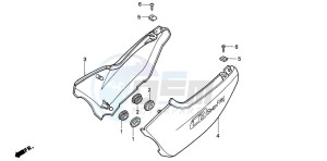 CB750F2 SEVEN FIFTY drawing SIDE COVER (CB750F2)