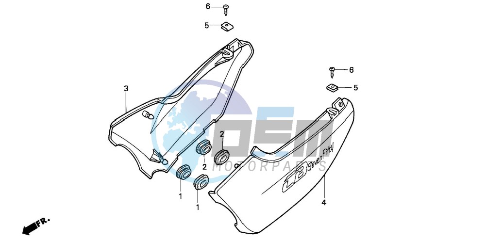 SIDE COVER (CB750F2)