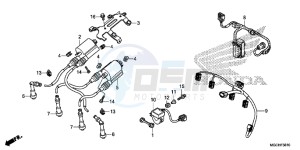 CB1100CAH UK - (E) drawing SUB HARNESS/ IGNITION COIL