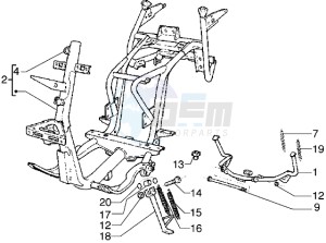 Hexagon 180 GTX drawing Central stand - side stand