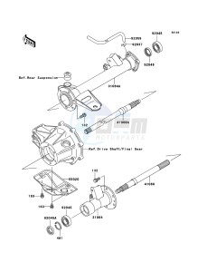 KLF250 KLF250A7F EU GB drawing Rear Axle