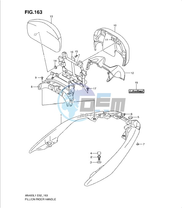 PILLION RIDER HANDLE (AN400ZAL1 E51)