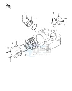 KZ 250 D [KZ250] (D1) [KZ250] drawing CYLINDER HEAD COVERS -- 80 D1- -