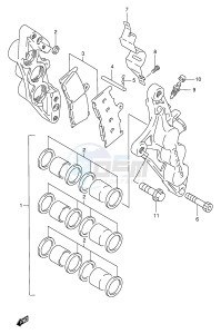 GSX-R1100W (E2) drawing FRONT CALIPERS (MODEL S T V W)