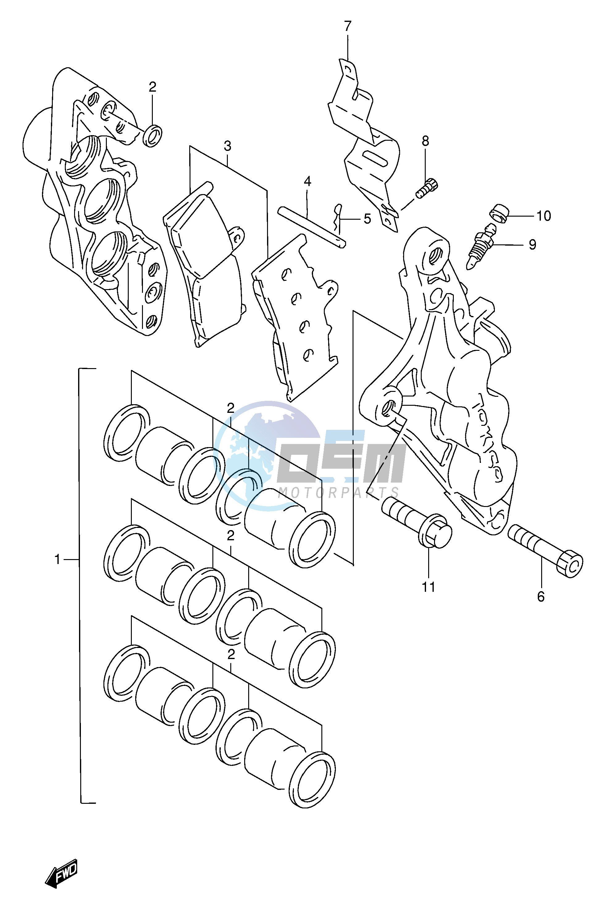 FRONT CALIPERS (MODEL S T V W)