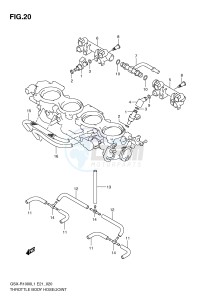 GSX-R1000 (E21) drawing THROTTLE BODY HOSE JOINT (GSX-R1000L1 E51)