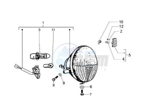 PX 125 drawing Head lights - Turn signal lamps