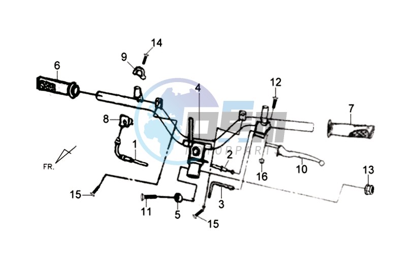 HANDLEBAR / BRAKE LEVERS CPL  L/R