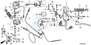 TRX500FAC drawing HANDLE LEVER/ SWITCH/ CABLE