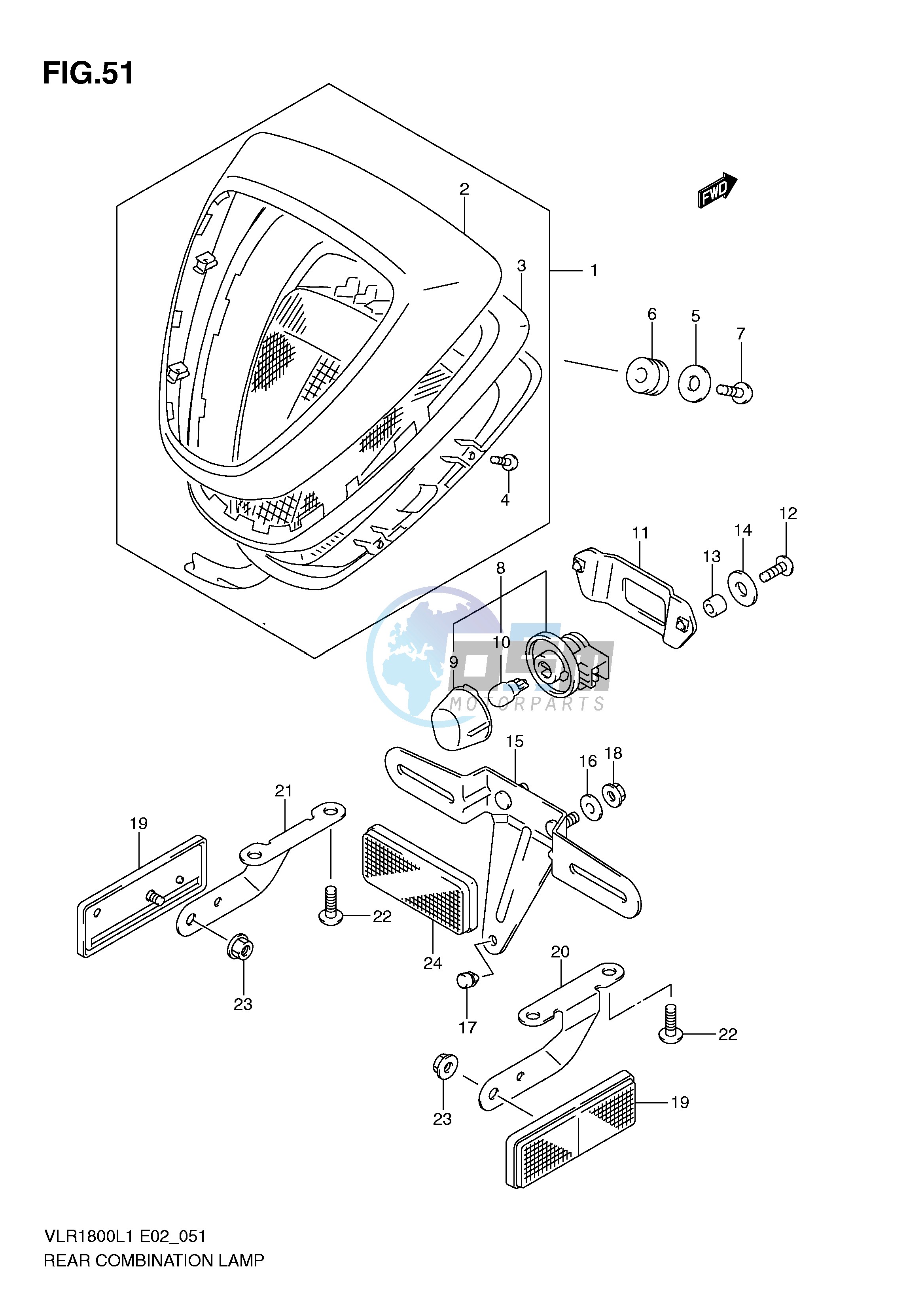 REAR COMBINATION LAMP (VLR1800TL1 E24)