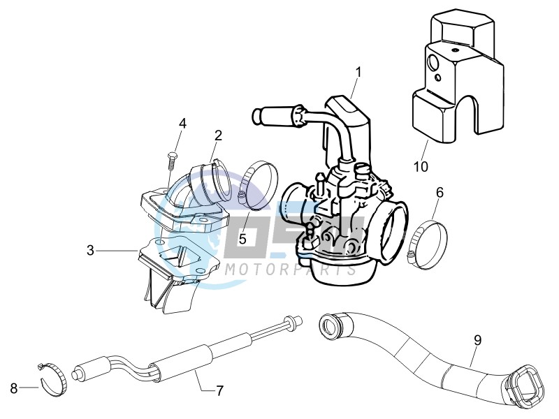 Carburettor  assembly - Union pipe