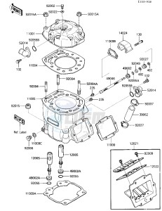 KX 500 C [KX500] (C1) [KX500] drawing CYLINDER HEAD_CYLINDER_REED VALVE