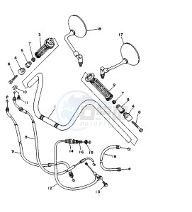 XV VIRAGO 250 drawing STEERING HANDLE-CABLE (XV 2505)