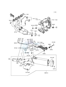 1400GTR ABS ZG1400EGF FR GB XX (EU ME A(FRICA) drawing Muffler(s)