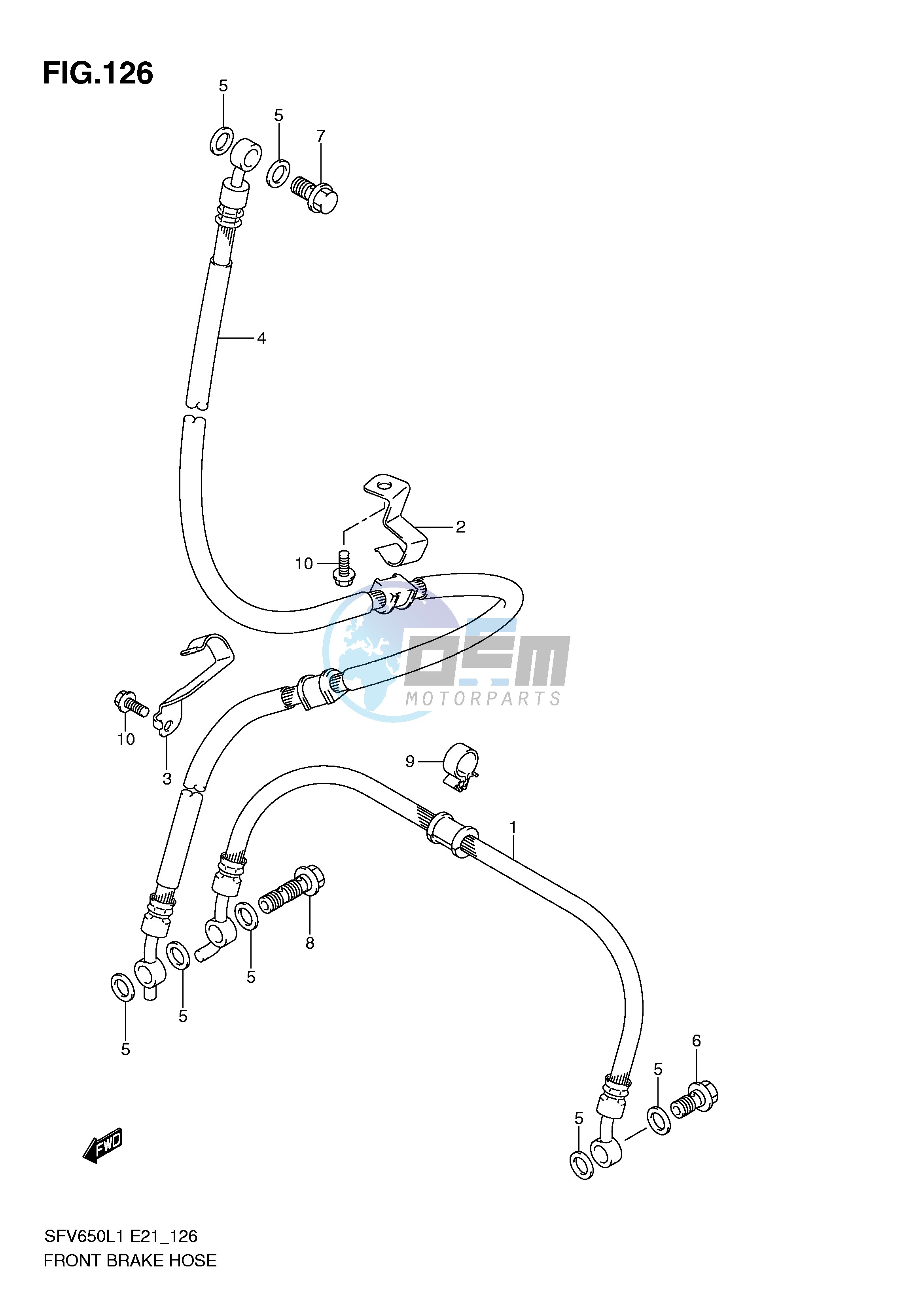 FRONT BRAKE HOSE (SFV650L1 E24)