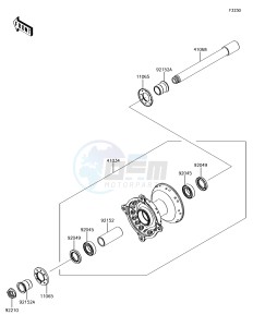 KX250F KX252AJF EU drawing Front Hub