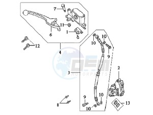 DD50 25KMH drawing VOORBRAKE CALIPER / BRAKE LEVER /BRAKE LINES