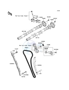 ZZR1400 ABS ZX1400B7F FR GB XX (EU ME A(FRICA) drawing Camshaft(s)/Tensioner