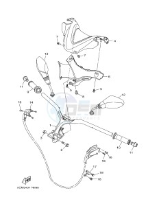 MW125A TRICITY 125 (2CMP 2CMR) drawing STEERING HANDLE & CABLE