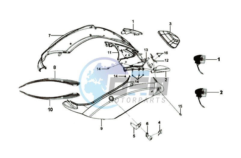 FR PLATE / HEAD LIGHT / FOOTREST