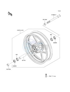 EX 650 A [NINJA 650R] (A6F-A8F) A6F drawing FRONT WHEEL