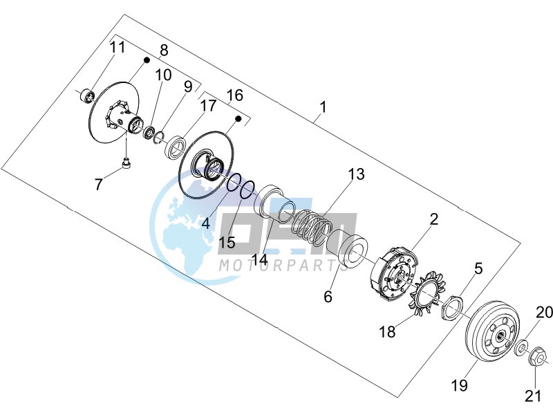 Driven pulley