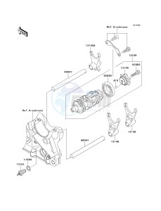 ZR 750 L [Z750 AU] (L7F-L8F) L8F drawing GEAR CHANGE DRUM_SHIFT FORK-- S- -