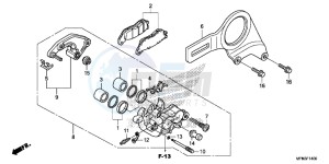 CB1000RF CB1000R 2ED drawing REAR BRAKE CALIPER (CB1000R)