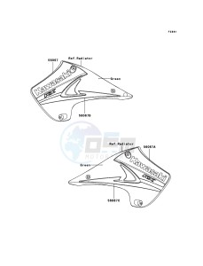 KX250 KX250R6F EU drawing Decals(Green)