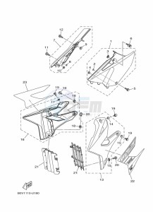 YZ250 (B9U2) drawing SIDE COVER