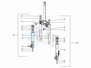 Beverly 300 ie Tourer (USA) USA drawing Front fork components (Mingxing)