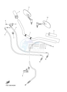 XVS950CU XV950R XV950 R-SPEC (2DE1) drawing STEERING HANDLE & CABLE