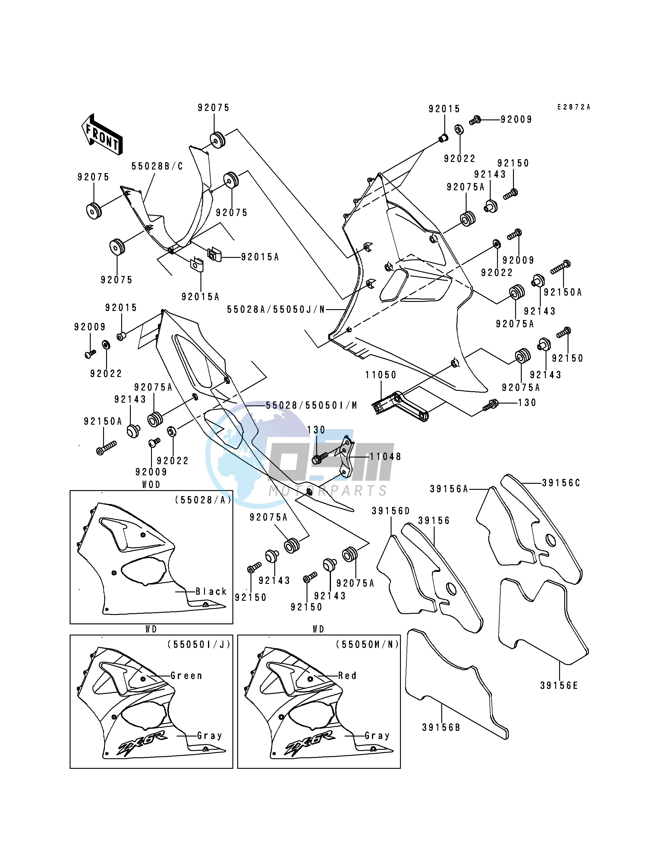 COWLING LOWERS-- ZX600-G2- -