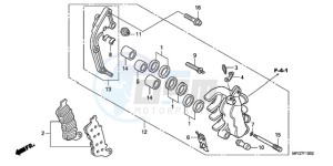 CB600FA9 France - (F / ABS CMF) drawing L. FRONT BRAKE CALIPER (CB600FA/FA3)