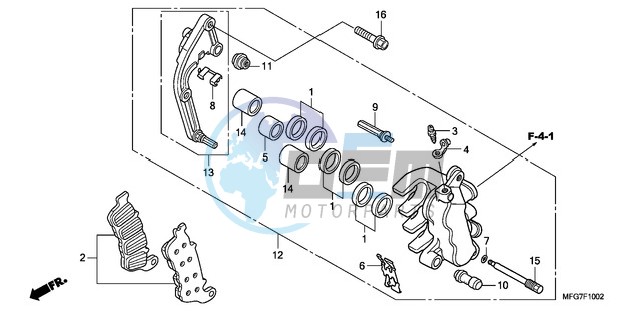 L. FRONT BRAKE CALIPER (CB600FA/FA3)