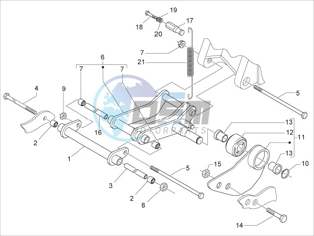 Swinging arm