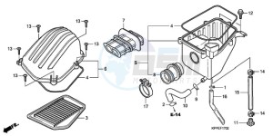 CBR125RWA Europe Direct - (ED / WH) drawing AIR CLEANER (CBR125RW7/RW9/RWA)