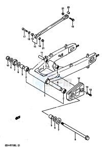 GSX-R1100 (K-L) drawing REAR SWINGING ARM (MODEL K)