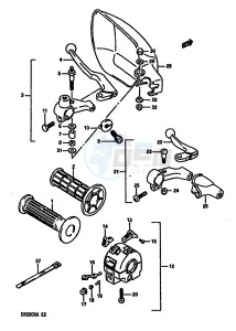 DR600R (E2) drawing LEFT HANDLE SWITCH (MODEL K)