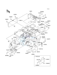 KAF 400 C [MULE 610 4X4 HARDWOODS GREEN HD] (C6F-C9F) C8F drawing FRAME FITTINGS-- REAR- -