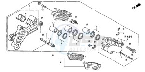 XL1000V drawing REAR BRAKE CALIPER (XL1000VA)