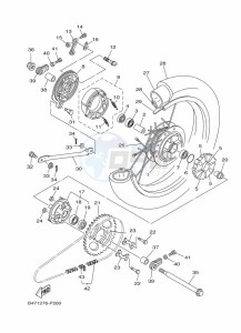 YB125 (2CSD) drawing REAR WHEEL