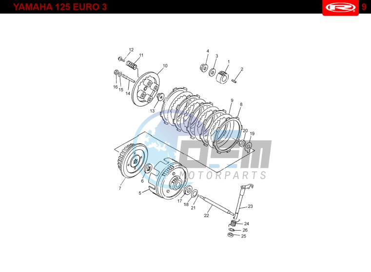 CLUTCH  Yamaha 125 EURO-3