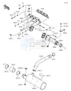 JET SKI SX-R JS1500AHF EU drawing Muffler(s)