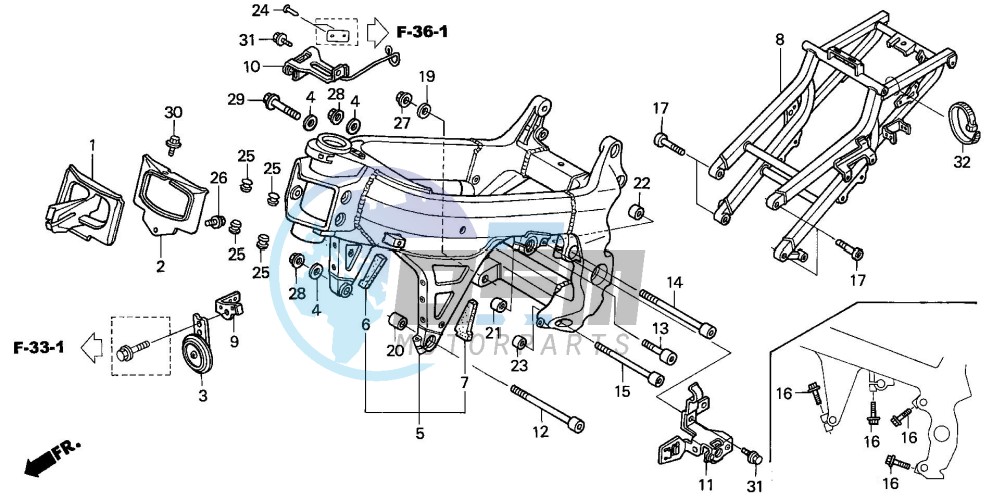 FRAME BODY (VTR1000SP2/3/ 4/5/6)