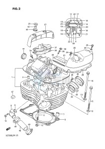 VS750GL (E1) INTRUDER drawing CYLINDER HEAD (REAR)