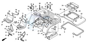 TRX200D FOURTRAX 200 drawing REAR FENDER