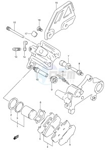 DR350 (E1) drawing REAR CALIPER (MODEL R S T)