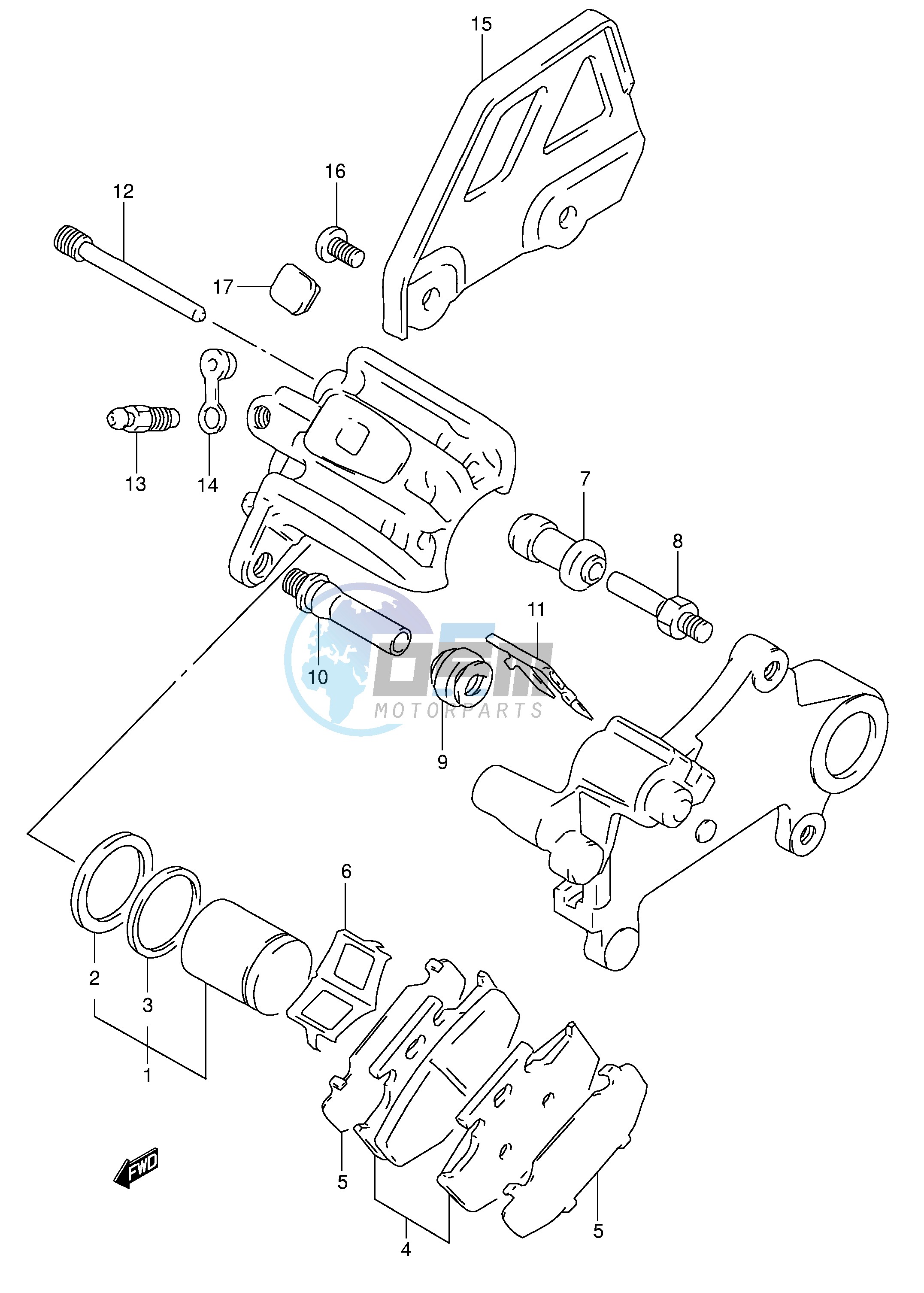 REAR CALIPER (MODEL R S T)