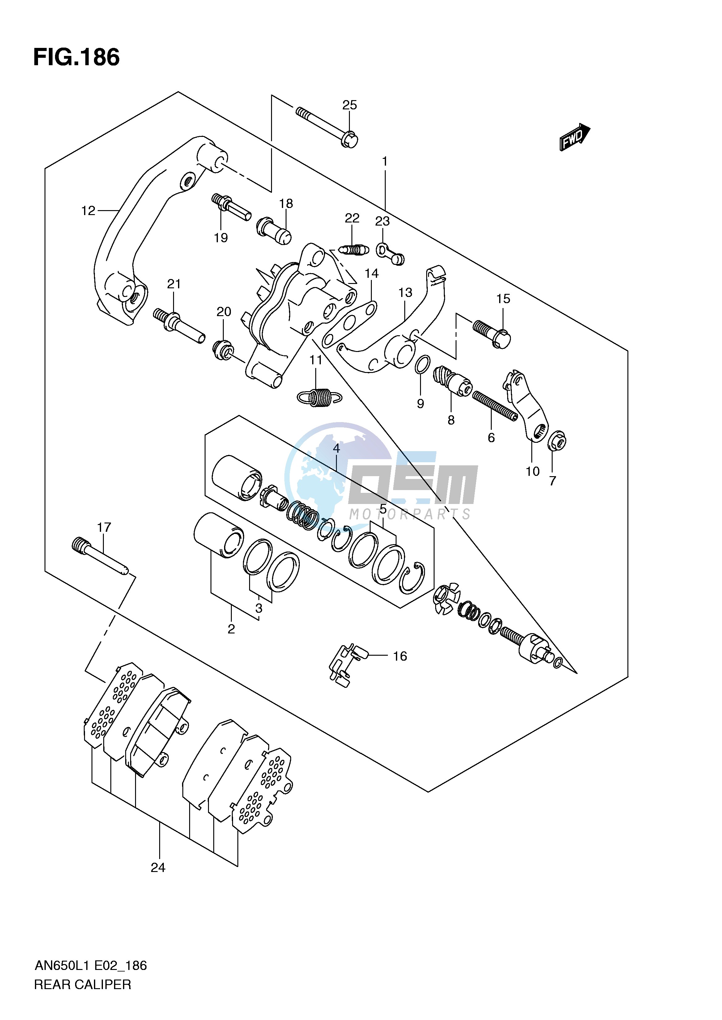 REAR CALIPER (AN650AL1 E24)